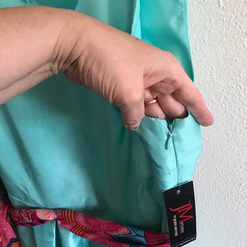 151) Lovely.. NWT aqua DRESS👗John Meyer/JM STUDIO - Picture 5 of 7